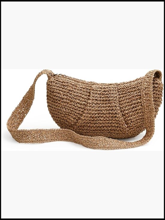 Handbags - Straw Woven Crossbody Bag Boho Chic Summer Beach Purse Handmade Hobo